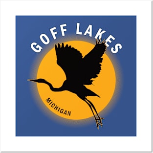 Goff Lakes in Michigan Heron Sunrise Posters and Art